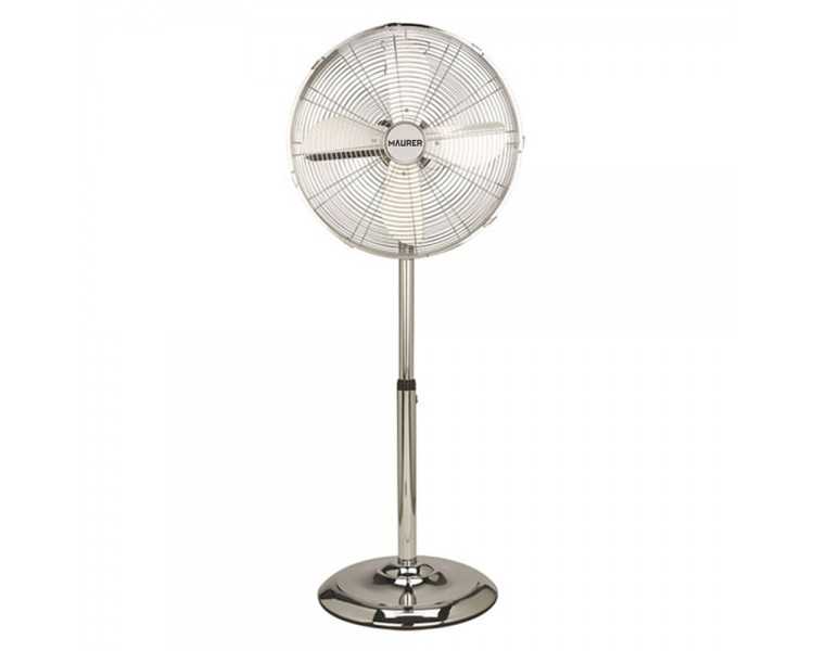 Ventilador Maurer de Pie 125 cm. de Alto Cromo