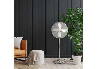 Ventilador Maurer de Pie 125 cm. de Alto Cromo
