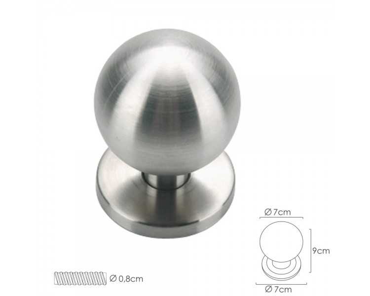 Pomo Puerta Esferico Color Inox Oryx