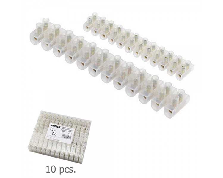 Regleta 12 Fichas Empalme  2 A. - 2,5 mm² (Paquete 10 Regletas)