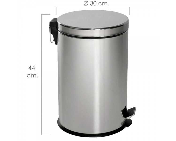 Papelera Maurer  Inoxidable Cocina / Baño 20 Litros 30x44  cm.