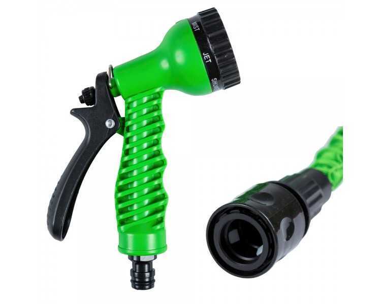 Manguera Extensible Riego  5 a 15 Metros Con  Pistola De 7 Posiciones