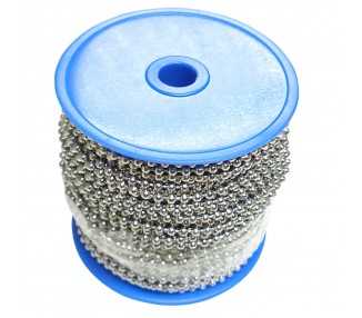 Cadena Bolas Laton Cromado 3,2 mm. Rollo 50 metros
