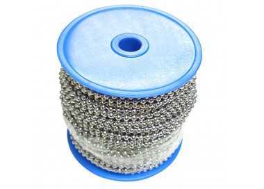 Cadena Bolas Laton Cromado 3,2 mm. Rollo 50 metros