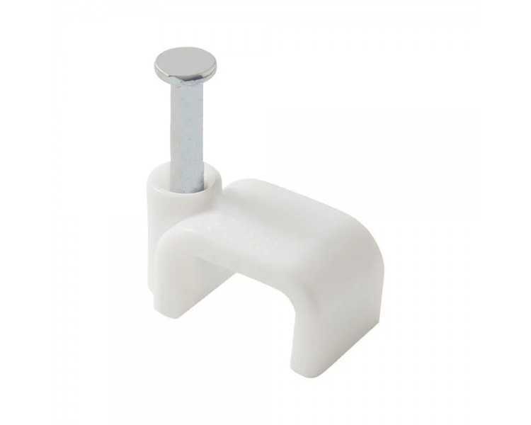 Grapilla Plana Cabeza Redondeada 8 mm. Blanca. 10 unidades