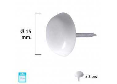Deslizante Pequeño Blanco Ø15 (Blister 8 Unidades)