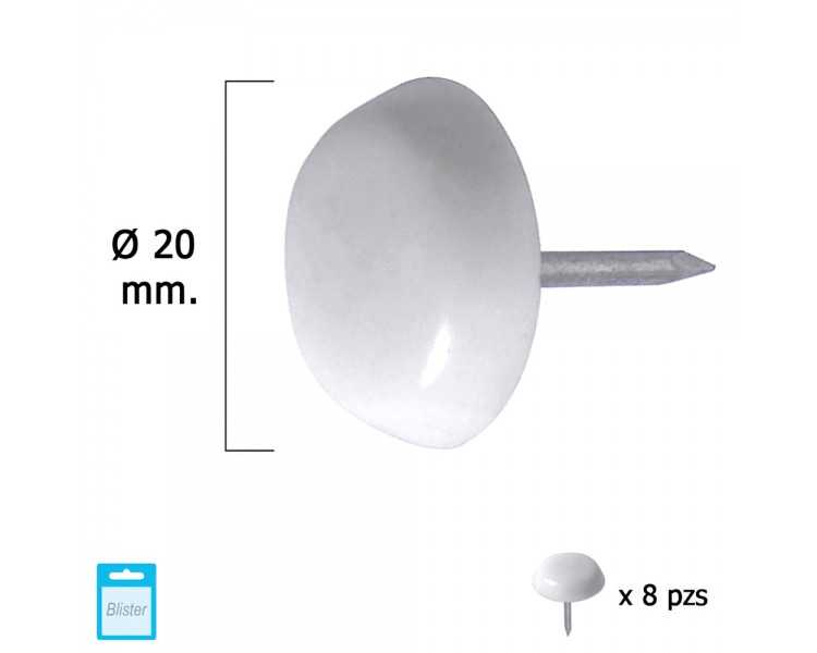 Deslizante Grande Blanco Ø20 (Blister 8 Unidades)