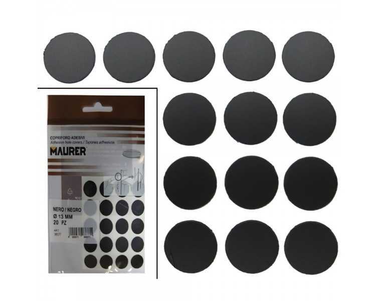 Tapatornillos Adhesivos Negro (Blister 20 unidades)