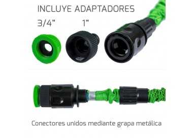 Manguera Extensible Riego 10 a 30 Metros Con Pistola De 7 Posiciones