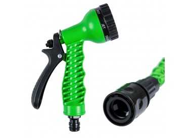 Manguera Extensible Riego 10 a 30 Metros Con Pistola De 7 Posiciones