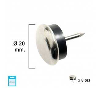 Deslizante Metal Goma Claro Ø20 (Blister 8 Unidades)