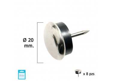 Deslizante Metal Goma Claro Ø20 (Blister 8 Unidades)