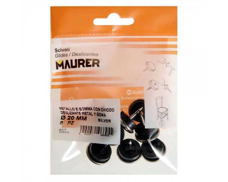 Deslizante Metal Goma Claro Ø20 (Blister 8 Unidades)
