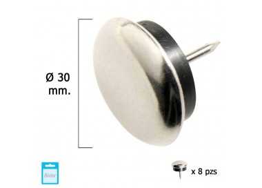 Deslizante Metal Goma Claro Ø30 (Blister 8 Unidades)