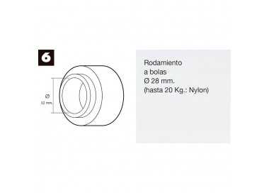 Rodamiento Persiana Ø 12-28mm (Nylon)