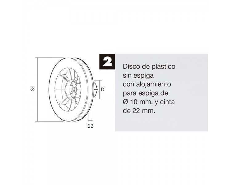 Disco Persiana Plastico Octogonal 160x60 mm. Cinta 22 mm.