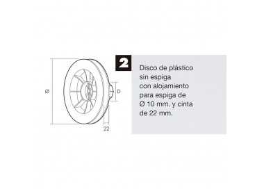 Disco Persiana Plastico Octogonal 160x60 mm. Cinta 22 mm.