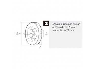 Disco Persiana Metalico Espiga Metalica 150x60 Cinta 22 mm.