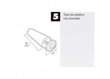 Tope Persiana Con Tornillo 60 mm. Marfil