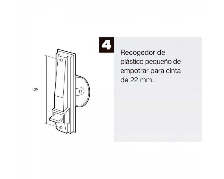 Recogedor Persiana Plastico Pequeño  Cinta 22 mm.