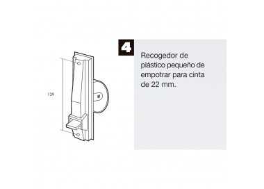 Recogedor Persiana Plastico Pequeño  Cinta 22 mm.