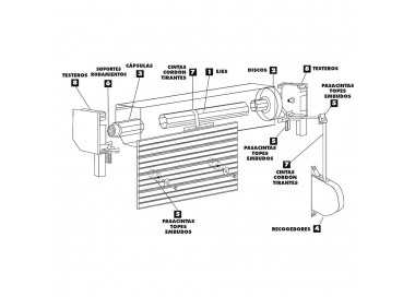 Recogedor Persiana Plastico Pequeño  Cinta 22 mm.
