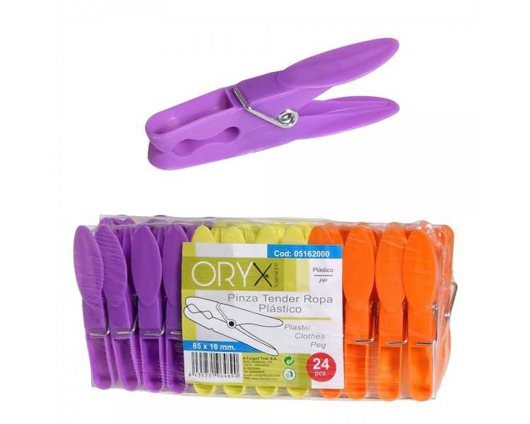 Pinzas Tender Ropa Plastico (Pack 24 Piezas)