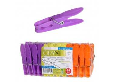 Pinzas Tender Ropa Plastico (Pack 24 Piezas)