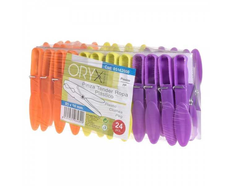 Pinzas Tender Ropa Plastico (Pack 24 Piezas)