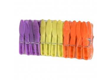 Pinzas Tender Ropa Plastico (Pack 24 Piezas)