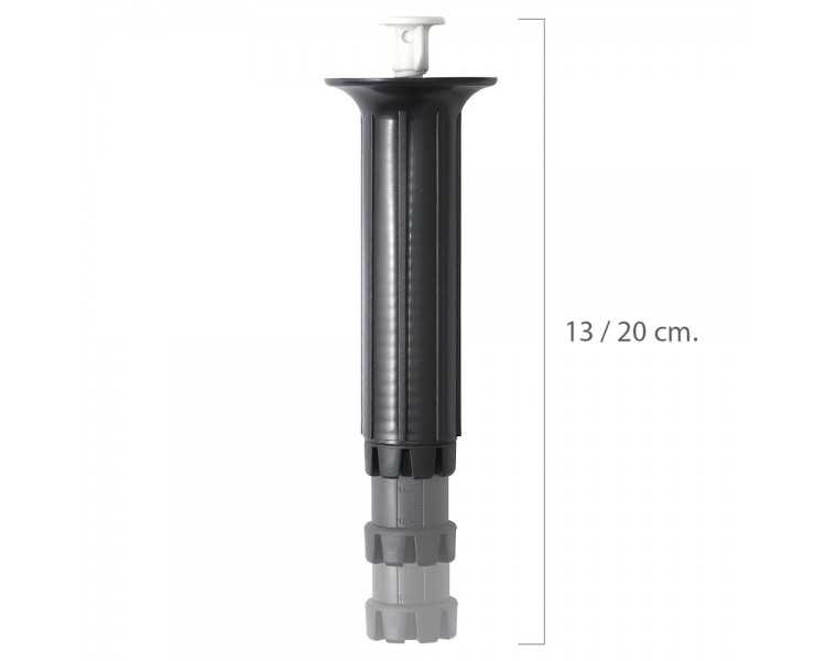 Pata Regulable Fija 13 / 20 cm. Negro
