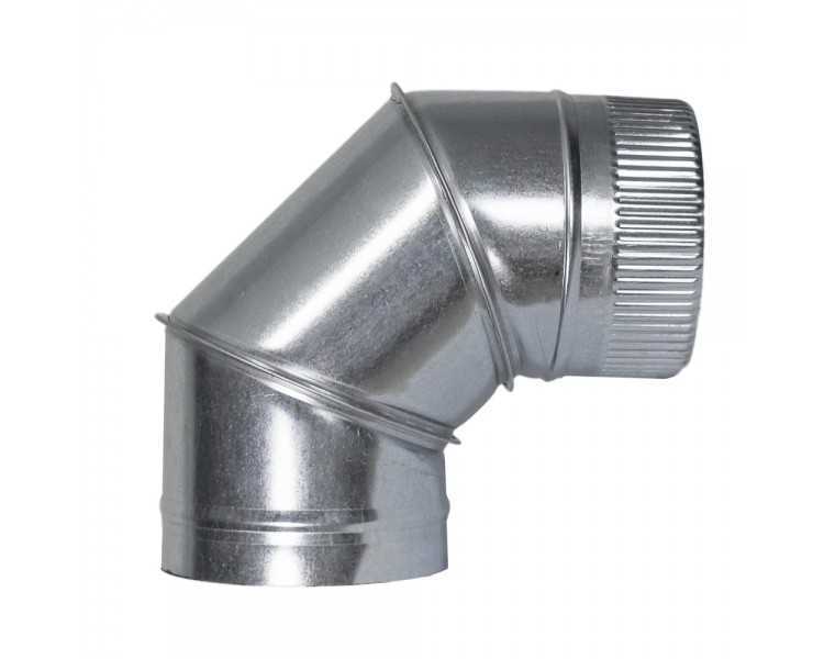 Codo Estufa Galvanizado de 200 mm. 90° (0,8 mm.)