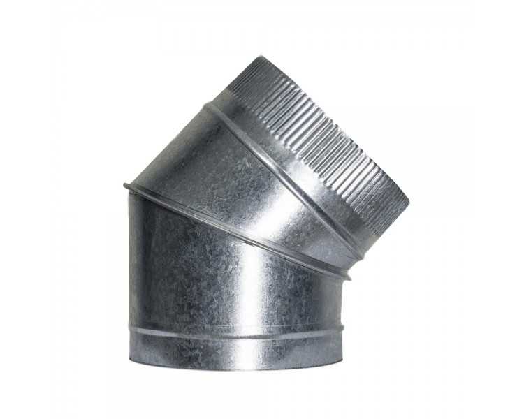 Codo Estufa Galvanizado de 250 mm. 45° (0,8 mm.)
