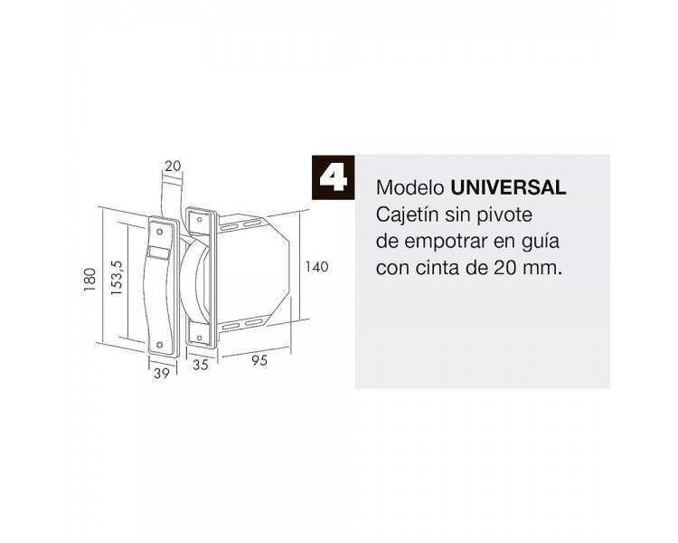 Recogedor Persiana Universal Blanco Cinta 20 mm.