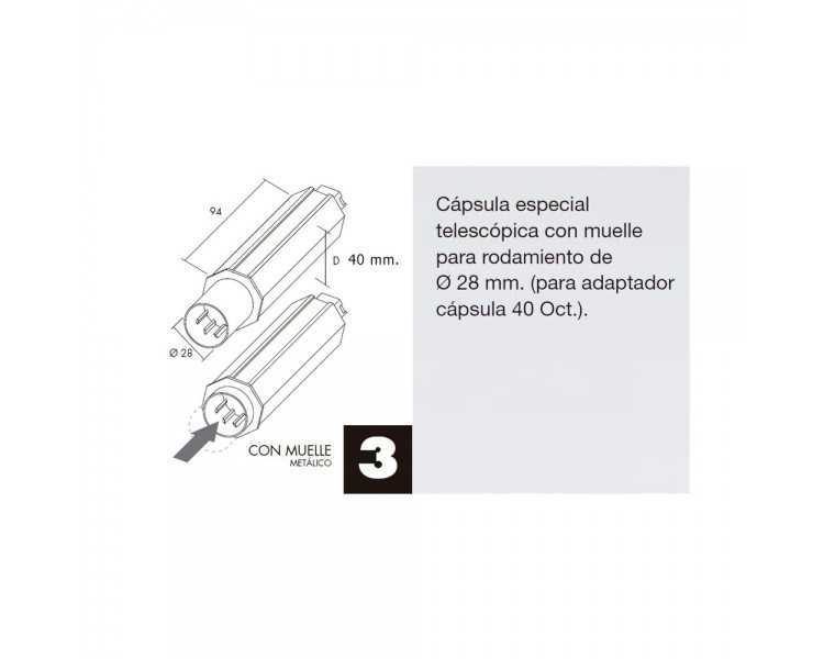 Capsula Persiana Telescopica Sin Espiga Para Eje 40 mm.