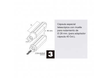 Capsula Persiana Telescopica Sin Espiga Para Eje 40 mm.