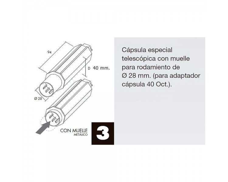 Capsula Persiana Telescopica Sin Espiga Para Eje 40 mm.