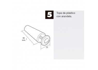 Tope Persiana Con Tornillo 40 mm. Marrón