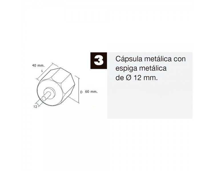 Capsula Persiana Metalica Con Espiga Para Eje 60 mm.