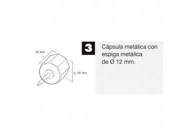 Capsula Persiana Metalica Con Espiga Para Eje 60 mm.