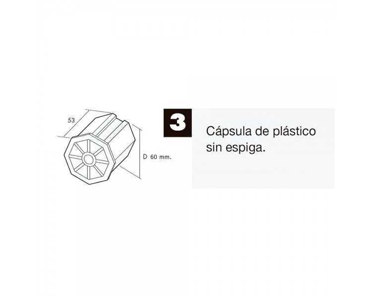 Capsula Persiana Plastico Sin Espiga Para Eje 60 mm.