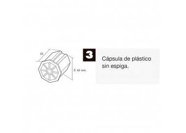 Capsula Persiana Plastico Sin Espiga Para Eje 60 mm.