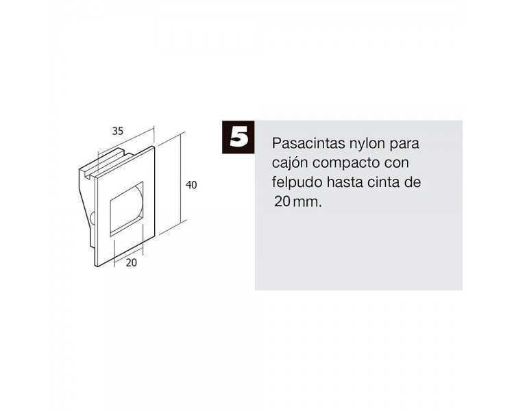 Pasacintas Persiana Compacto Rodillo Metal Cinta Hasta 20 mm.
