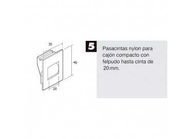 Pasacintas Persiana Compacto Rodillo Metal Cinta Hasta 20 mm.