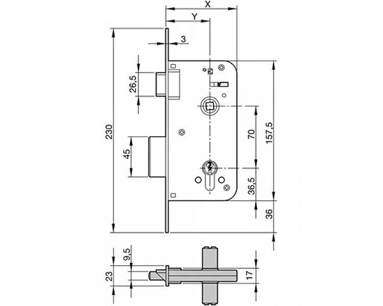 Cerradura Yale  700-hl/80x50