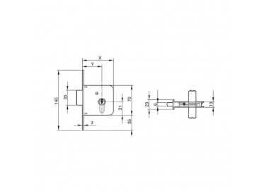 Cerradura Yale  601-hl/60x35