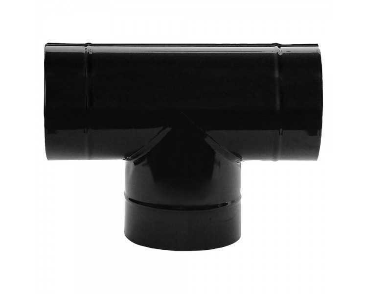 Te Estufa Negro Vitrificado 120 mm. 90°