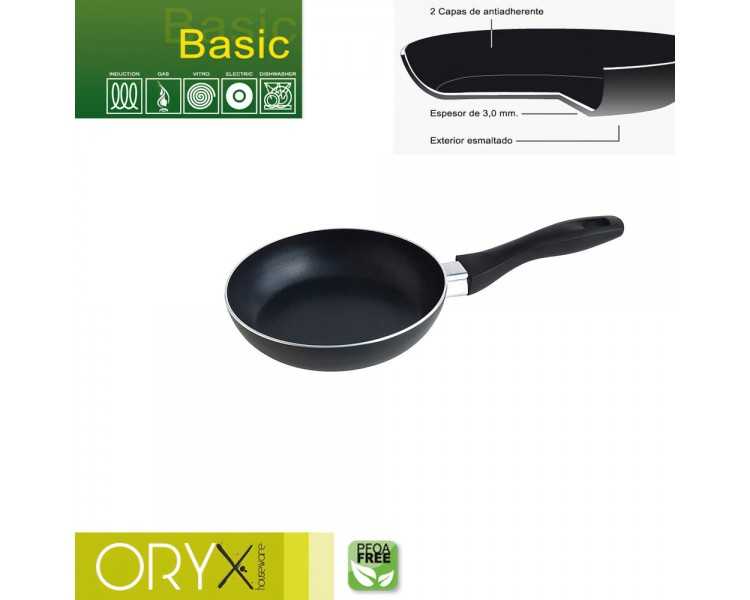 Oryx Sartén Aluminio Antiadherente Basic, Alta Resistencia, Apta Inducción, Libre PFOA, Diámetro 18 cm, Espesor 3 mm.
