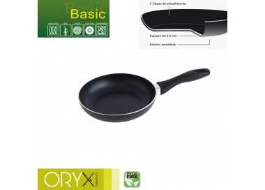 Oryx Sartén Aluminio Antiadherente Basic, Alta Resistencia, Apta Inducción, Libre PFOA, Diámetro 20 cm, Espesor 3 mm.