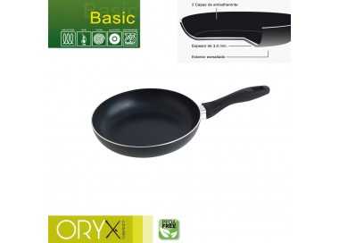Oryx Sartén Aluminio Antiadherente Basic, Alta Resistencia, Apta Inducción, Libre PFOA, Diámetro 22 cm, Espesor 3 mm.